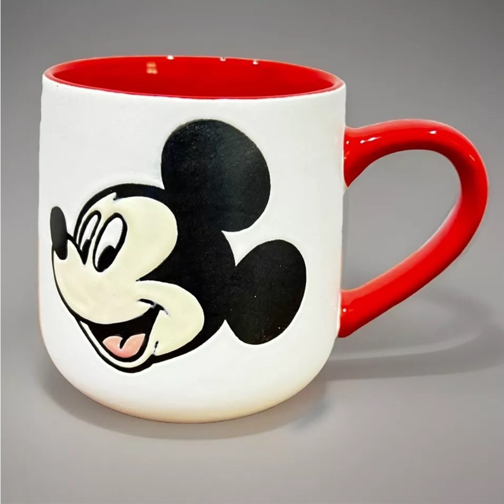 Mickey Disney Coffee Mug White/Red Interior NEW